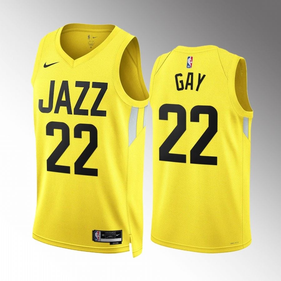 Utah Jazz Rudy Gay 2022-23 Gold Jersey