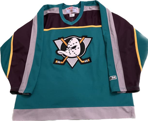 Mighty Ducks of Anaheim Vintage CCM Blank NHL Hockey Jersey Size L
