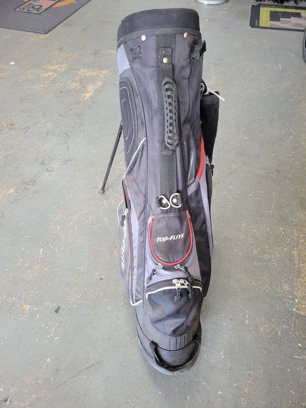 Top Flite INTIMIDATOR Extra Large Leather Golf Cart Bag, Black & Blue on  eBid United States