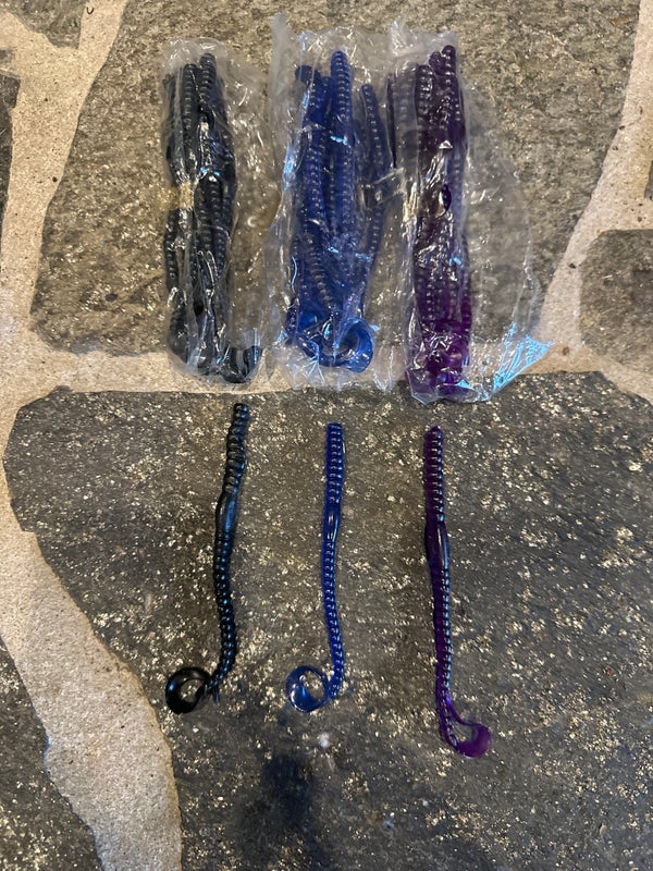 Purple, Black, And Blue Fishing Worms