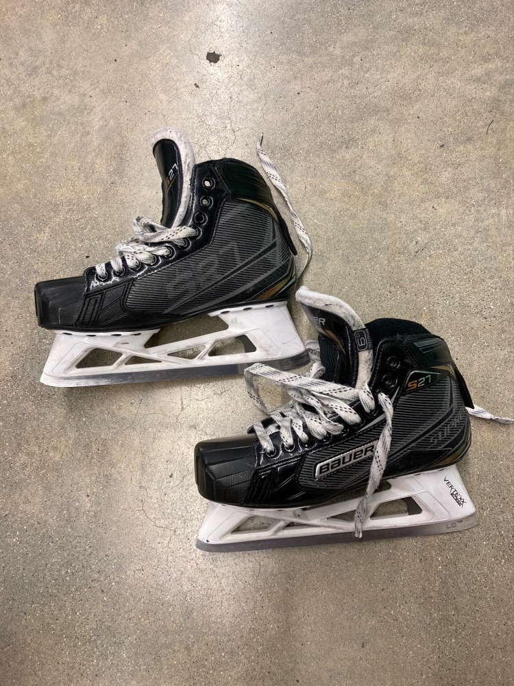 Used Intermediate Bauer Supreme S27 Hockey Goalie Skates D&R (Regular), Size 6.0
