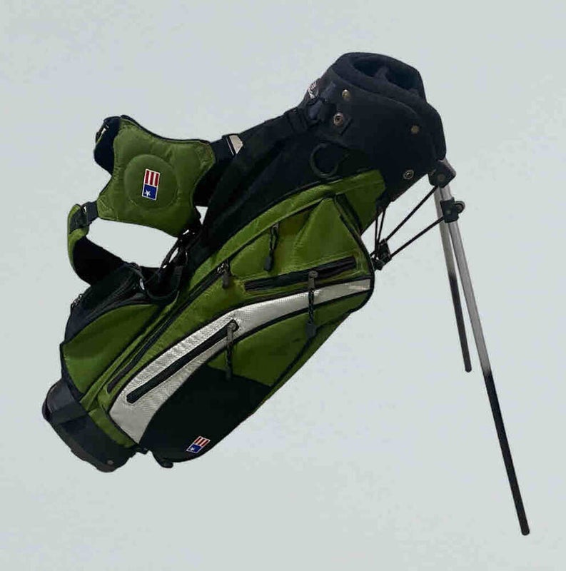 USKG US Kids Ultralight Stand Golf Bag with Hood Green 31"