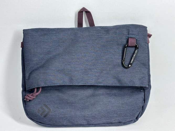 #1053 Outdoor Products Navy Blue Maroon/ Brown Canvas Crossbody Bag Unisex