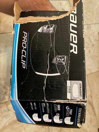 Bauer Pro Clip Hockey Helmet Visor Half Shield Straight Medium Clear