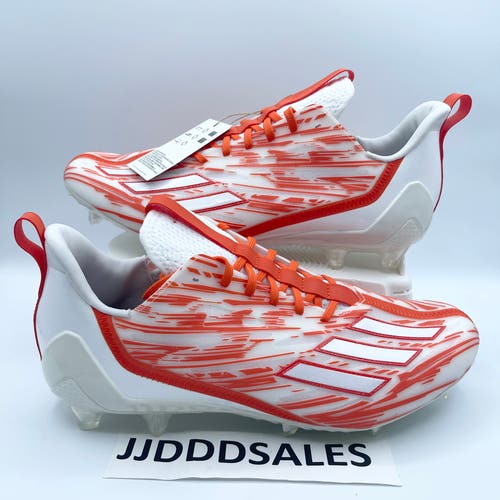 Adidas Adizero White Team Orange Football Cleats GZ6913 Men’s Size 12.5 NWT  New