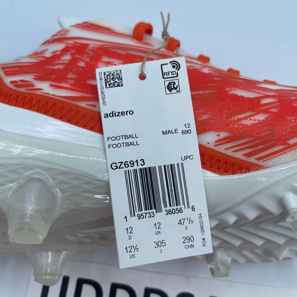 Adidas Adizero White Team Orange Football Cleats GZ6913  display picture 3