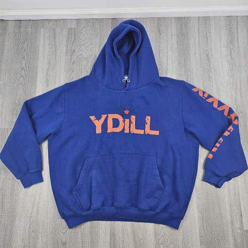 Y-Dill With You YD Blue Orange Hoodie Mens Size 2XL Designer Graphic Print Heart