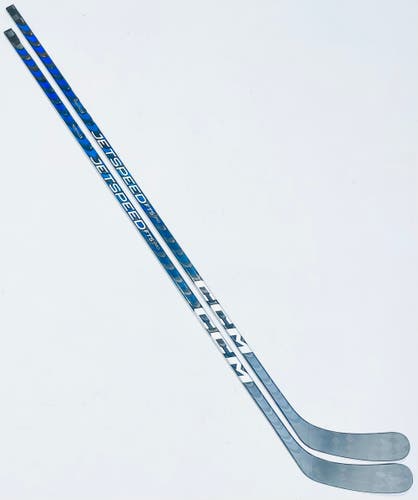New 2 Pack Custom Blue CCM Jetspeed FT5 Pro Hockey Stick-LH-100 Flex-P90-Grip