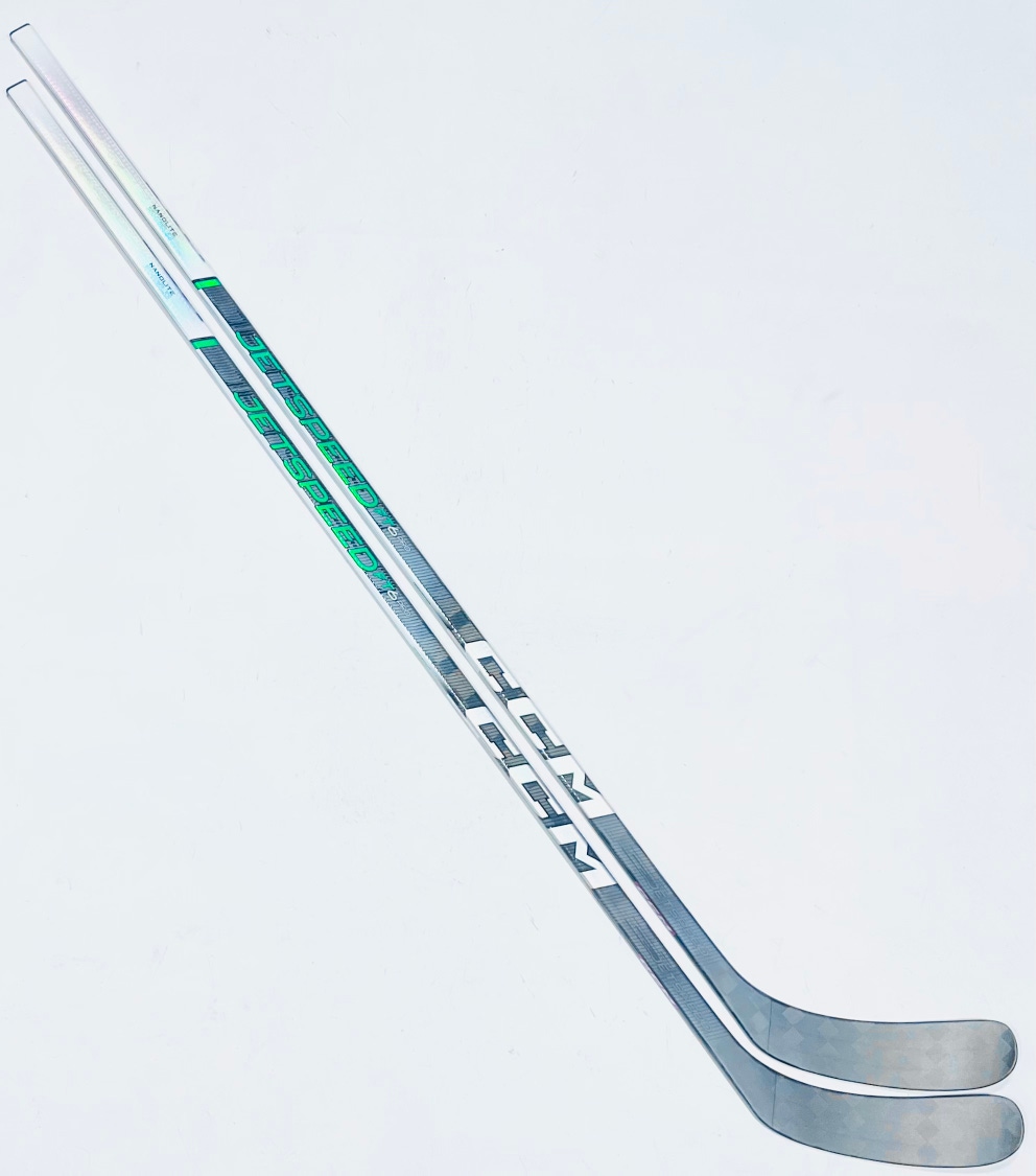 New 2 Pack Custom Green CCM Jetspeed FT6 Pro Hockey Stick-LH-Custom Toe Curve-100 Flex