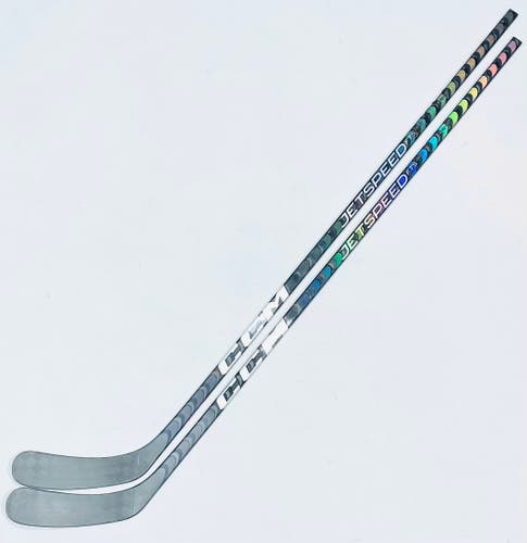 New 2 Pack Custom Silver CCM Jetspeed FT5 Pro Hockey Stick-RH-90 Flex-P90-Grip