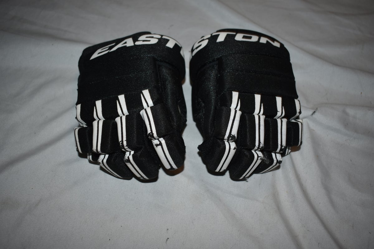 Easton Mako Hockey Gloves, Black/White, Youth Medium 9"