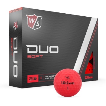 Wilson Staff Duo Soft 2.5 Golf Balls - World's Softest Golf Ball - Matte RED