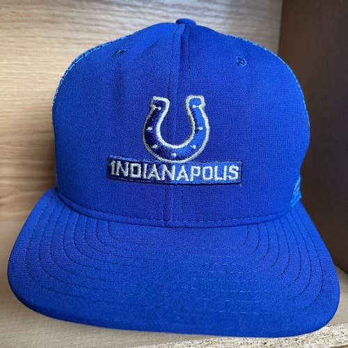 Vintage Indianapolis Colts Patch Snapback Hat AJD USA Made NFL Mesh Trucker 80s