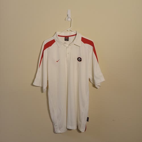 Team Nike NCAA Georgia Bulldogs Logo Sideline Polo Golf Shirt Sz Large (Athletic Cut)