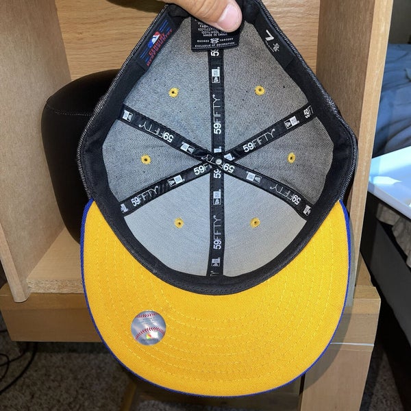 New Era Milwaukee Brewers Limited Denim Jean Fitted Hat Cap Size 7 5/8 - RARE