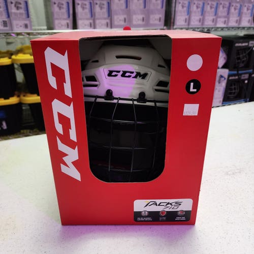 New Large CCM Tacks 710 Helmet Combo - White