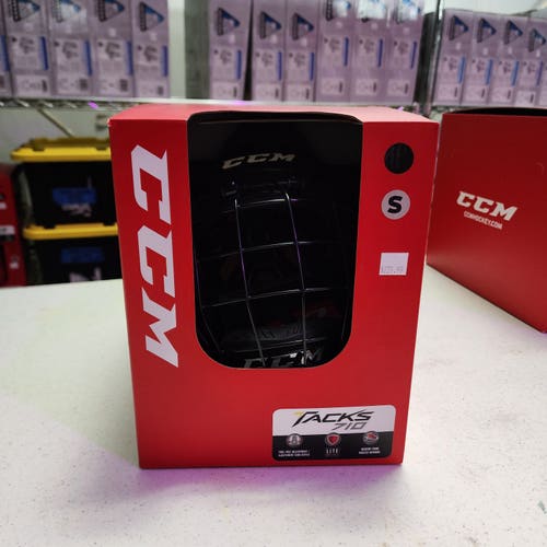 New Small CCM Tacks 710 Helmet Combo - Black