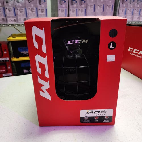 New Large CCM Tacks 710 Helmet Combo - Black