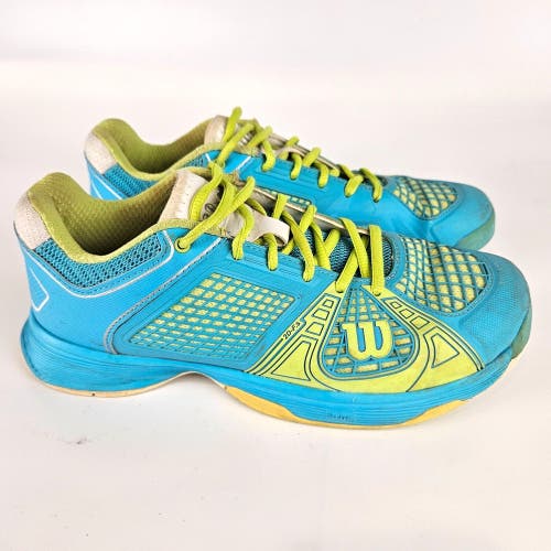 Wilson Rush NGX Tennis Pickleball Shoe Womens Sneaker Blue Yellow Size: 7