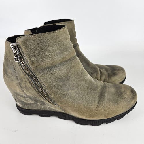 SOREL Joan of Arctic ll Wedge Zip Gray Ankle Boots Booties Size 11 NL3364-052