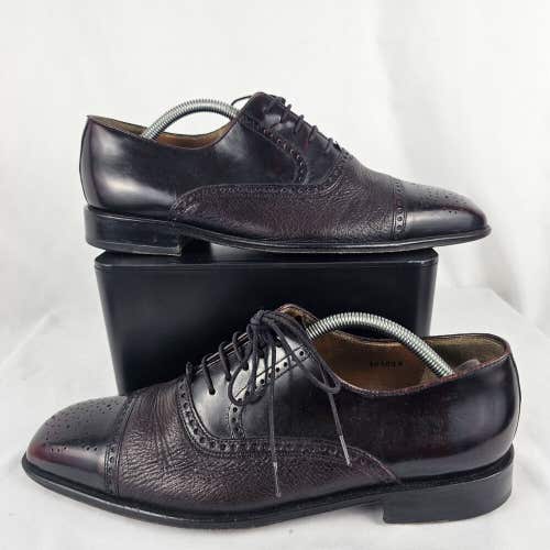 Mezlan Andrew Burgundy Cordovan Oxford Shoes Calf & Deerskin Leather Size 9 M