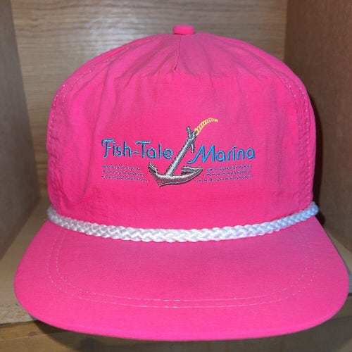 Vintage Fish-Tale Marina Fort Myers Beach Florida Fishing Boating Strapback Hat