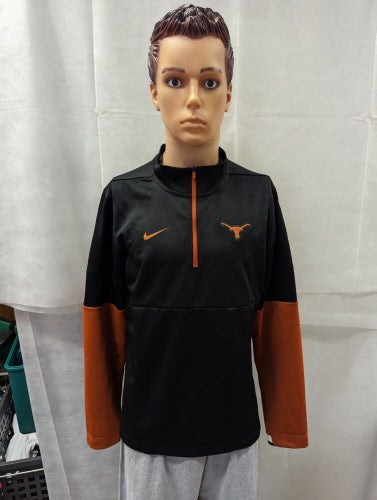 Team Issued Texas Longhorns Nike 1/4 Zip Jacket M Black NCAA