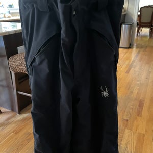 Black Unisex Youth Used Size 16racing  Spyder Ski Pants - race
