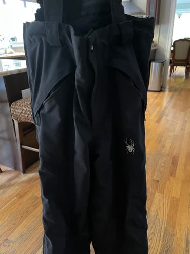 Black Unisex Youth Used Size 16racing  Spyder Ski Pants - race