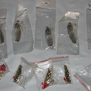LOT 10 fishing spoons 5+5 gold and silver fishing spoons  Free S/H NEW