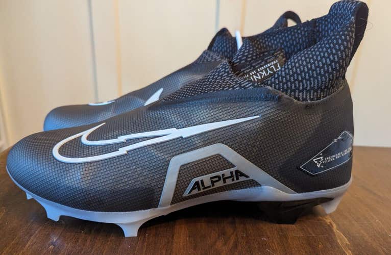 Nike Alpha Menace Elite 3 Shoes Men's 10 Ghost Black Football Cleats DH1350-001
