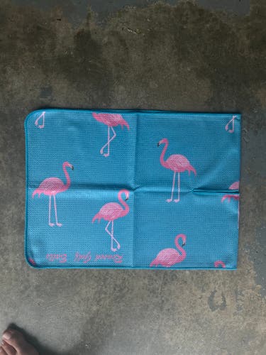 Flamingo golf caddy towel