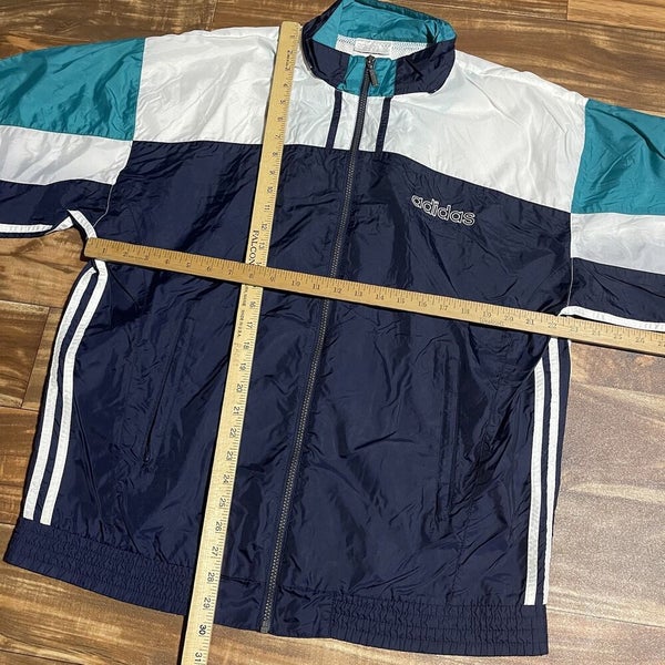 adidas Originals Logo Detailed Zipped Windbreaker in Blue for Men