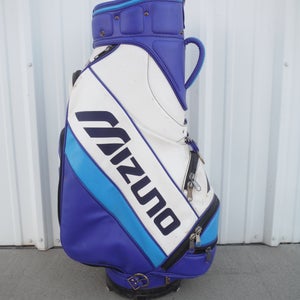 MIZUNO Extra Large Tour Staff Cart Bag Two Tone Blue & White 6 Way Divider