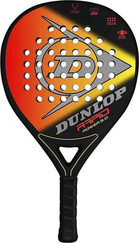 Dunlop Sports Rapid Power 3.0 Padel Racket, Black/Orange/Yellow