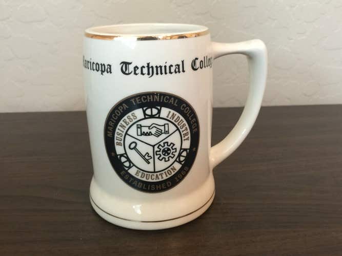 Maricopa Technical College SUPER VINTAGE 1970's Collegiate Scroll Stein Mug!