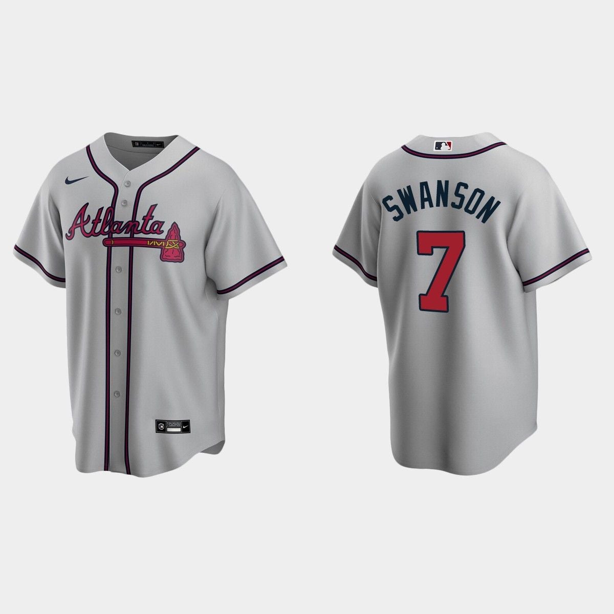 Majestic Atlanta Braves DANSBY SWANSON 2021 World Series Baseball Jersey  GRAY