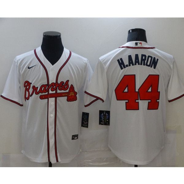 Hank Aaron Men's Atlanta Braves Home Jersey - White Authentic