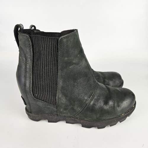 SOREL Joan Of Arctic Wedge II Chelsea Boots Black NL3022-010 Womens Size 7.5