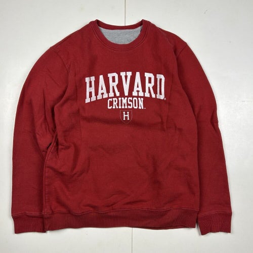 Harvard University Crimson Crewneck Sweatshirt Red Maroon Spell Out Logo Sz S