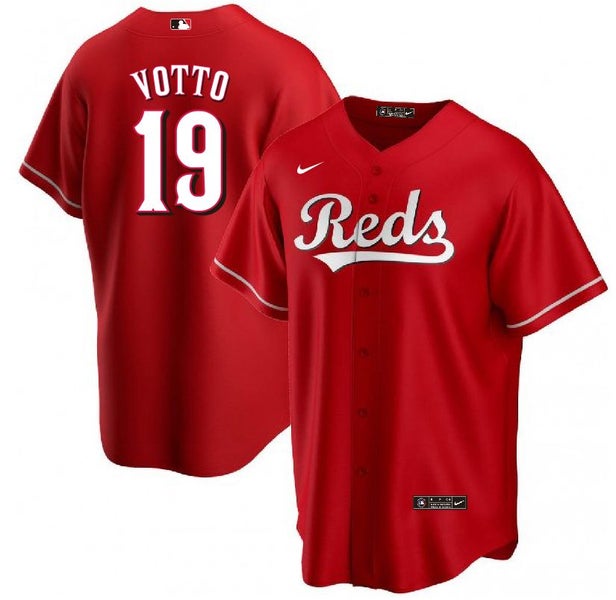 Cincinnati Reds Joey Votto #19 Cool Base Los Rojos Red Jersey Stitched Size  52