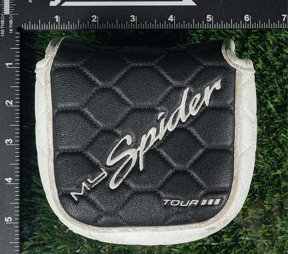TAYLORMADE MY SPIDER TOUR III MALLET PUTTER HEADCOVER, BLACK, WHITE