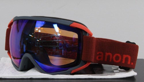 Anon Circuit OTG Ski and Snowboard Goggles, Carmine Red, Sonar Blue Lens New