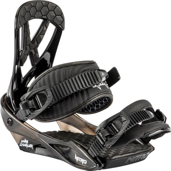 Nitro Mini Charger Youth Snowboard Bindings Small (US 3 - 6.5) Black New