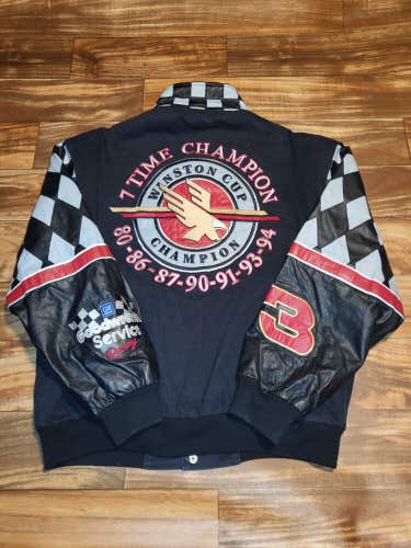 Vintage Dale Earnhardt Sr Nascar Jeff Hamilton Leather Winston Cup Jacket Sz XL