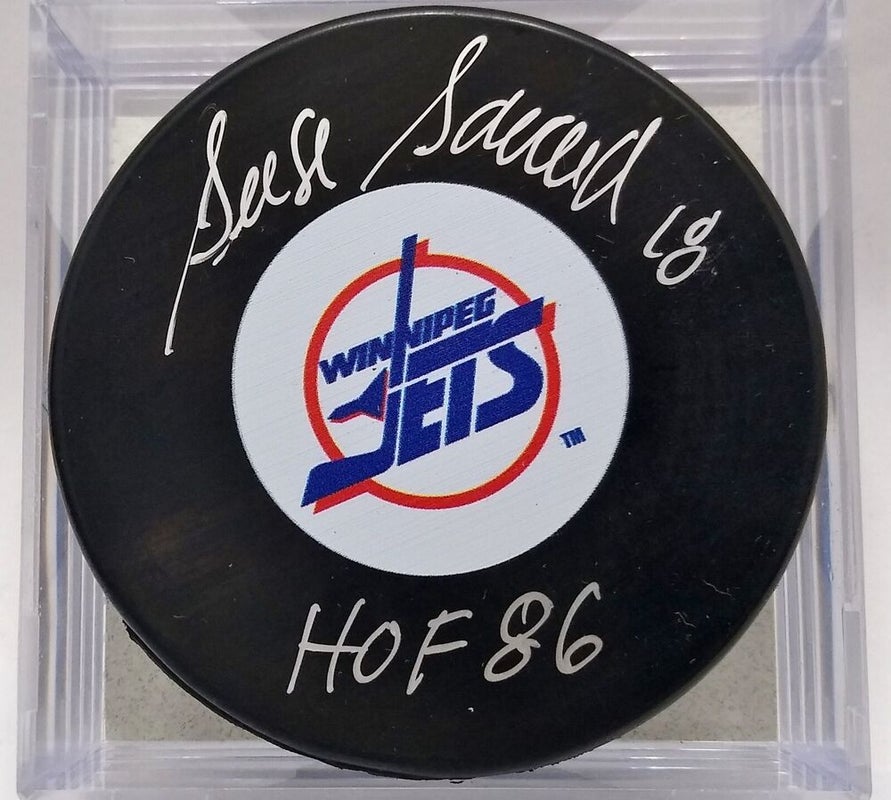 Serge Savard Signed Winnipeg Jets NHL Hockey Puck Autographed HOF 86