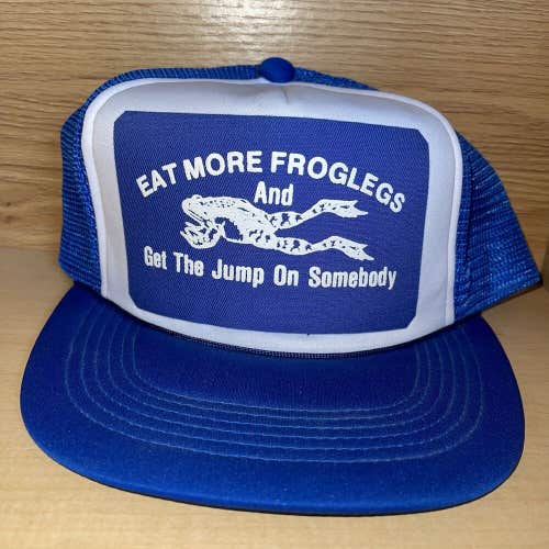 Vintage Eat More Frog Legs And Get The Jump On Somebody Snapback Trucker Cap Hat