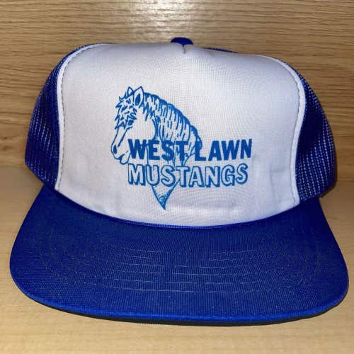 Vintage West Lawn Mustangs Grand Island Nebraska Elementary Snapback Hat Cap