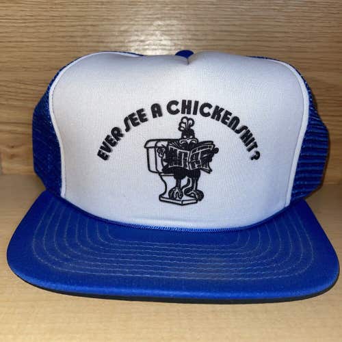 Vintage Ever See A Chicken Sh*t Funny Comedy Snapback Trucker Hat Cap