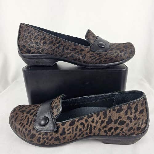 Dansko Olena Loafers Cheetah Fur Leather Slip On Casual Formal Shoes Sz 40 (10)